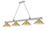 Z-Lite Cordon 4 Light Billiard in Brushed Nickel Finish Model: 2306-4BN-BN15