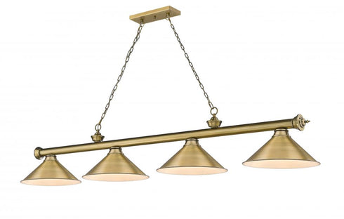 Z-Lite Cordon 4 Light Billiard in Brushed Nickel Finish Model: 2306-4BN-BN15