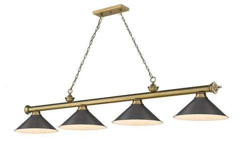 Z-Lite Cordon 4 Light Billiard in Brushed Nickel Finish Model: 2306-4BN-BN15