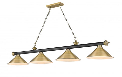 Z-Lite Cordon 4 Light Billiard in Brushed Nickel Finish Model: 2306-4BN-BN15
