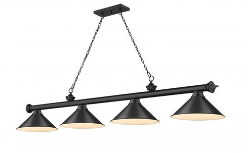 Z-Lite Cordon 4 Light Billiard in Brushed Nickel Finish Model: 2306-4BN-BN15