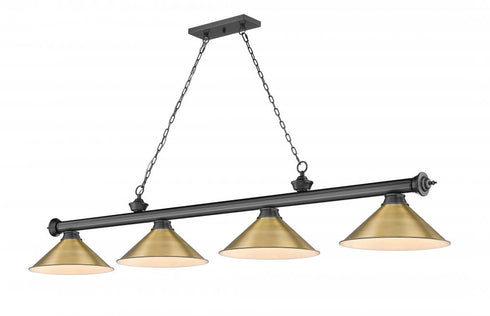 Z-Lite Cordon 4 Light Billiard in Brushed Nickel Finish Model: 2306-4BN-BN15