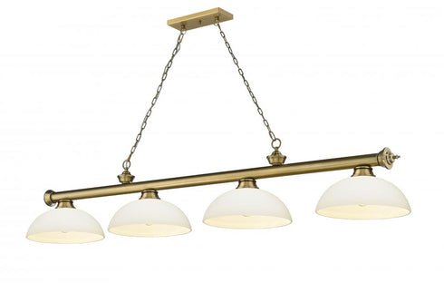 Z-Lite Cordon 4 Light Billiard in Brushed Nickel Finish Model: 2306-4BN-DMO14
