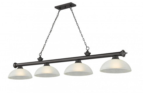 Z-Lite Cordon 4 Light Billiard in Brushed Nickel Finish Model: 2306-4BN-DMO14