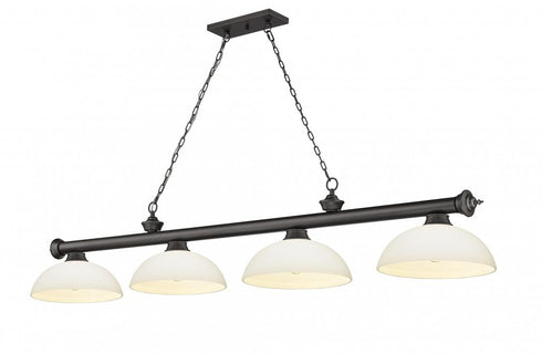 Z-Lite Cordon 4 Light Billiard in Brushed Nickel Finish Model: 2306-4BN-DMO14