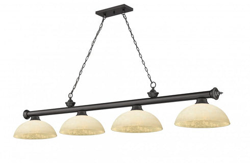 Z-Lite Cordon 4 Light Billiard in Brushed Nickel Finish Model: 2306-4BN-DMO14