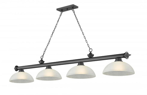 Z-Lite Cordon 4 Light Billiard in Brushed Nickel Finish Model: 2306-4BN-DMO14