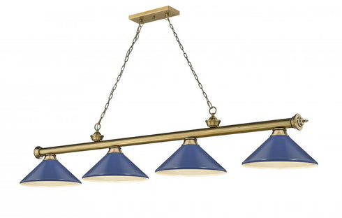 Z-Lite Cordon 4 Light Billiard in Brushed Nickel Finish Model: 2306-4BN-MEB