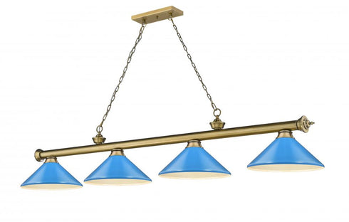 Z-Lite Cordon 4 Light Billiard in Brushed Nickel Finish Model: 2306-4BN-MEB