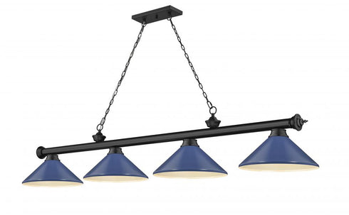 Z-Lite Cordon 4 Light Billiard in Brushed Nickel Finish Model: 2306-4BN-MEB