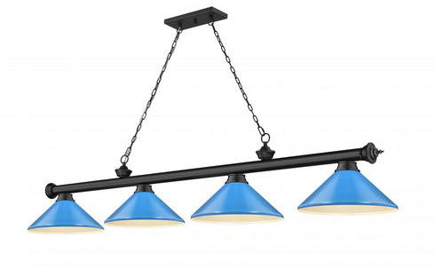 Z-Lite Cordon 4 Light Billiard in Brushed Nickel Finish Model: 2306-4BN-MEB