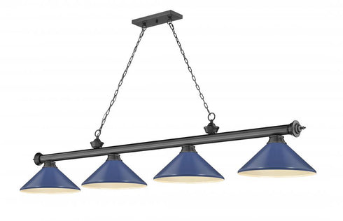 Z-Lite Cordon 4 Light Billiard in Brushed Nickel Finish Model: 2306-4BN-MEB