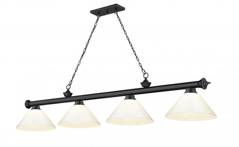 Z-Lite Cordon 4 Light Billiard in Brushed Nickel Finish Model: 2306-4BN-PGR