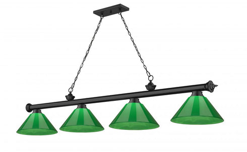 Z-Lite Cordon 4 Light Billiard in Brushed Nickel Finish Model: 2306-4BN-PGR