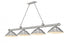 Z-Lite Cordon 4 Light Billiard in Brushed Nickel Finish Model: 2306-4BN-SBN