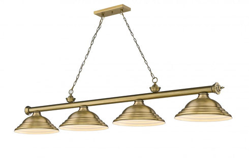 Z-Lite Cordon 4 Light Billiard in Brushed Nickel Finish Model: 2306-4BN-SBN