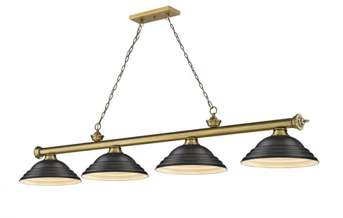 Z-Lite Cordon 4 Light Billiard in Brushed Nickel Finish Model: 2306-4BN-SBN