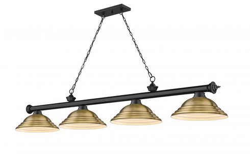 Z-Lite Cordon 4 Light Billiard in Brushed Nickel Finish Model: 2306-4BN-SBN
