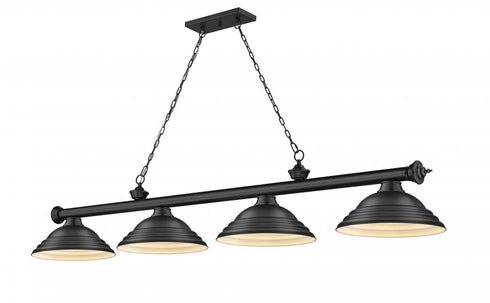 Z-Lite Cordon 4 Light Billiard in Brushed Nickel Finish Model: 2306-4BN-SBN