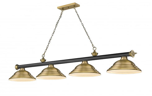 Z-Lite Cordon 4 Light Billiard in Brushed Nickel Finish Model: 2306-4BN-SBN