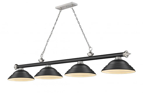 Z-Lite Cordon 4 Light Billiard in Brushed Nickel Finish Model: 2306-4BN-SBN
