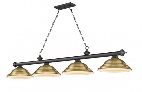 Z-Lite Cordon 4 Light Billiard in Brushed Nickel Finish Model: 2306-4BN-SBN