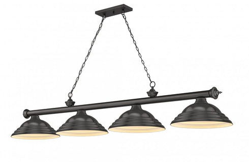 Z-Lite Cordon 4 Light Billiard in Brushed Nickel Finish Model: 2306-4BN-SBN