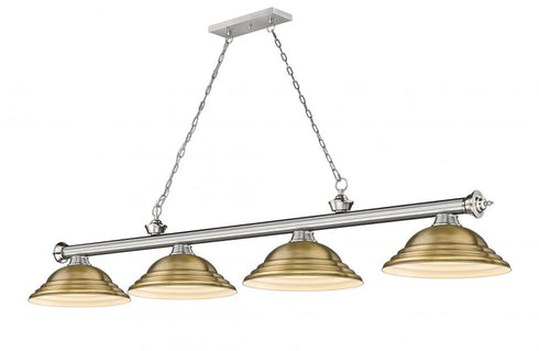 Z-Lite Cordon 4 Light Billiard in Brushed Nickel Finish Model: 2306-4BN-SBN