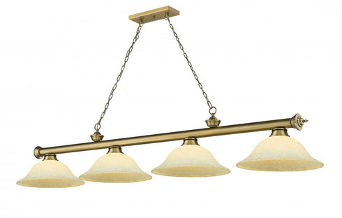Z-Lite Cordon 4 Light Billiard in Brushed Nickel Finish Model: 2306-4BN-WM16