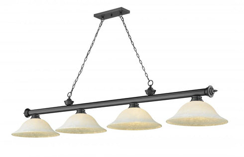 Z-Lite Cordon 4 Light Billiard in Brushed Nickel Finish Model: 2306-4BN-WM16