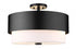 Z-Lite Counterpoint 3 Light Semi Flush Mount in Matte Black Finish Model: 495SF18-MB