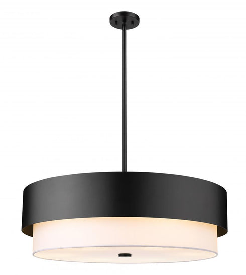 Z-Lite Counterpoint 6 Light Chandelier in Matte Black Finish Model: 495P32-MB
