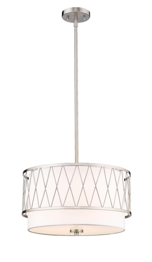 Z-Lite Dalton 3 Light Pendant in Brushed Nickel Finish Model: 198-17BN