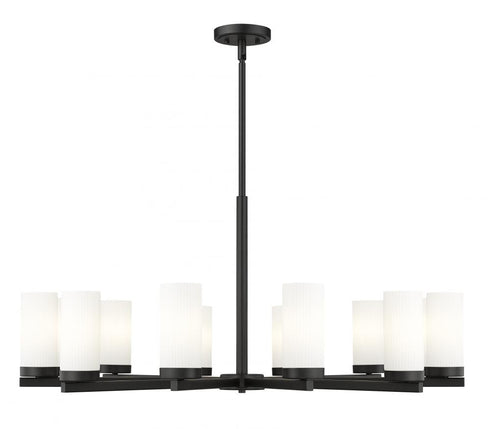 Z-Lite Danica 12 Light Chandelier in Matte Black Finish Model: 3044-12MB