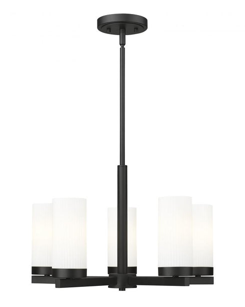 Z-Lite Danica 5 Light Chandelier in Matte Black Finish Model: 3044-5MB