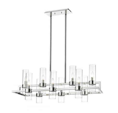 Z-Lite Datus 10 Light Linear Chandelier in Matte Black Finish Model: 4008-10MB