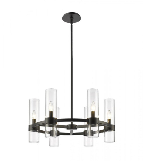 Z-Lite Datus 6 Light Chandelier in Matte Black Finish Model: 4008-6MB