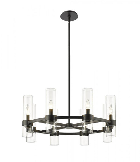 Z-Lite Datus 8 Light Chandelier in Matte Black Finish Model: 4008-8MB