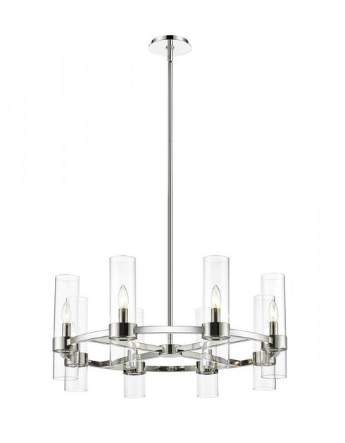 Z-Lite Datus 8 Light Chandelier in Matte Black Finish Model: 4008-8MB