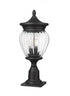 Z-Lite Davina 3 Light Outdoor Pier Mounted Fixture in Black Finish Model: 5016PHMR-533PM-BK