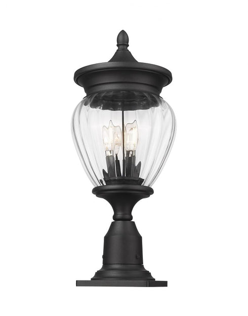 Z-Lite Davina 3 Light Outdoor Pier Mounted Fixture in Black Finish Model: 5016PHMR-533PM-BK