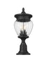 Z-Lite Davina 3 Light Outdoor Pier Mounted Fixture in Black Finish Model: 5016PHMR-553PM-BK