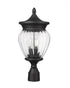 Z-Lite Davina 3 Light Outdoor Post Mount Fixture in Black Finish Model: 5016PHMR-BK