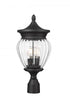 Z-Lite Davina 3 Light Outdoor Post Mount Fixture in Black Finish Model: 5016PHMR-BK