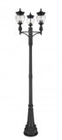 Z-Lite Davina 3 Light Outdoor Post Mounted Fixture in Black Finish Model: 5016PHMR-3-564P-BK