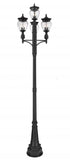 Z-Lite Davina 3 Light Outdoor Post Mounted Fixture in Black Finish Model: 5016PHMR-4-564P-BK