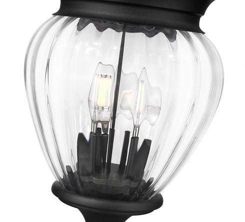 Z-Lite Davina 3 Light Outdoor Post Mounted Fixture in Black Finish Model: 5016PHMR-5009P120-BK