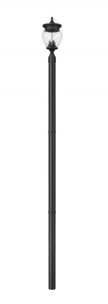 Z-Lite Davina 3 Light Outdoor Post Mounted Fixture in Black Finish Model: 5016PHMR-5009P96-BK