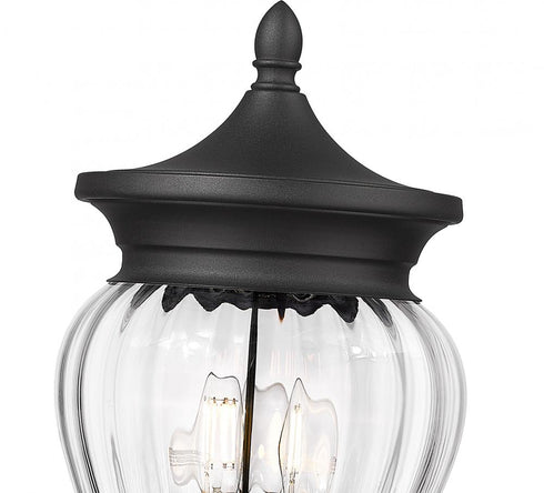 Z-Lite Davina 3 Light Outdoor Post Mounted Fixture in Black Finish Model: 5016PHMR-5009P96-BK