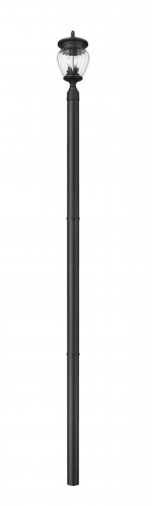 Z-Lite Davina 3 Light Outdoor Post Mounted Fixture in Black Finish Model: 5016PHMR-5009P96-BK